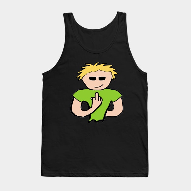 Flip The Bird Tank Top by Mark Ewbie